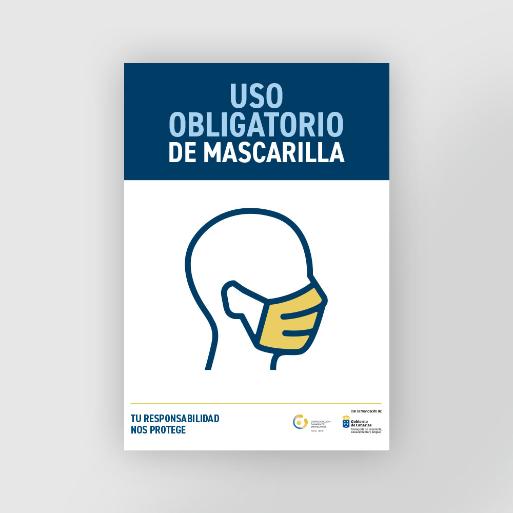 Cartel uso obligatorio de Mascarilla